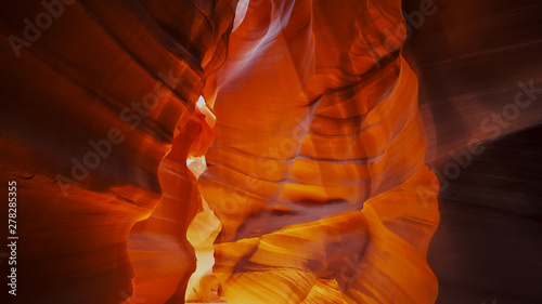 upper antelope canyon's red stone walls in arizona