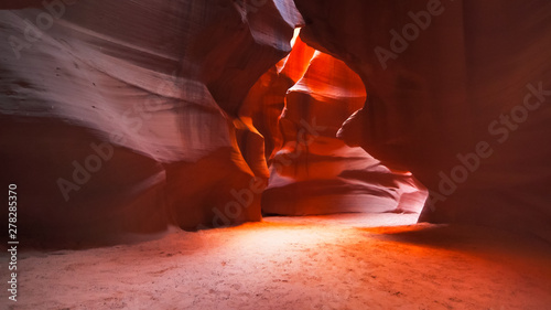 wide angle shot of the slot canyon upper antelope canyon in arizona