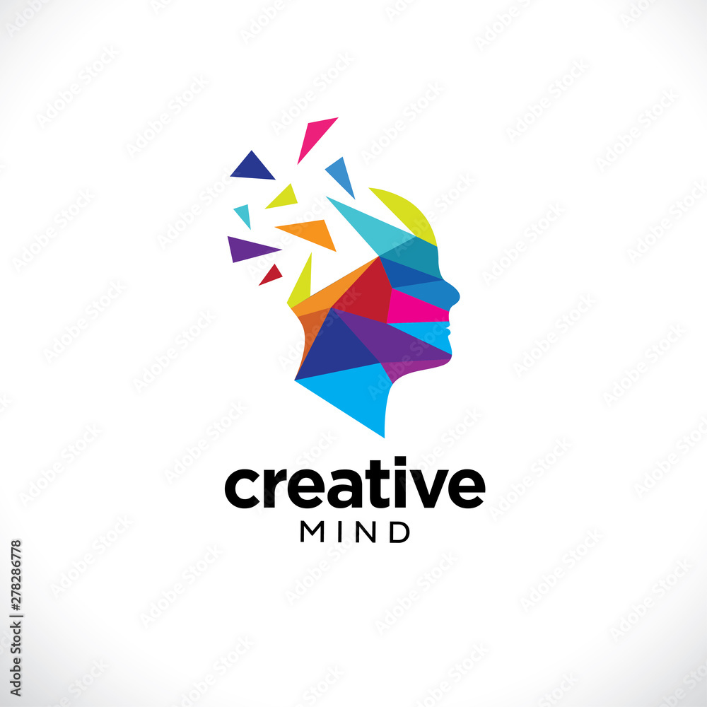 Digital Abstract polygonal human head logo for creative Digital Abstract polygonal human head logo for creative