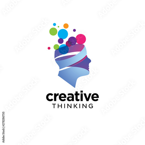 Digital Abstract human head logo for creative