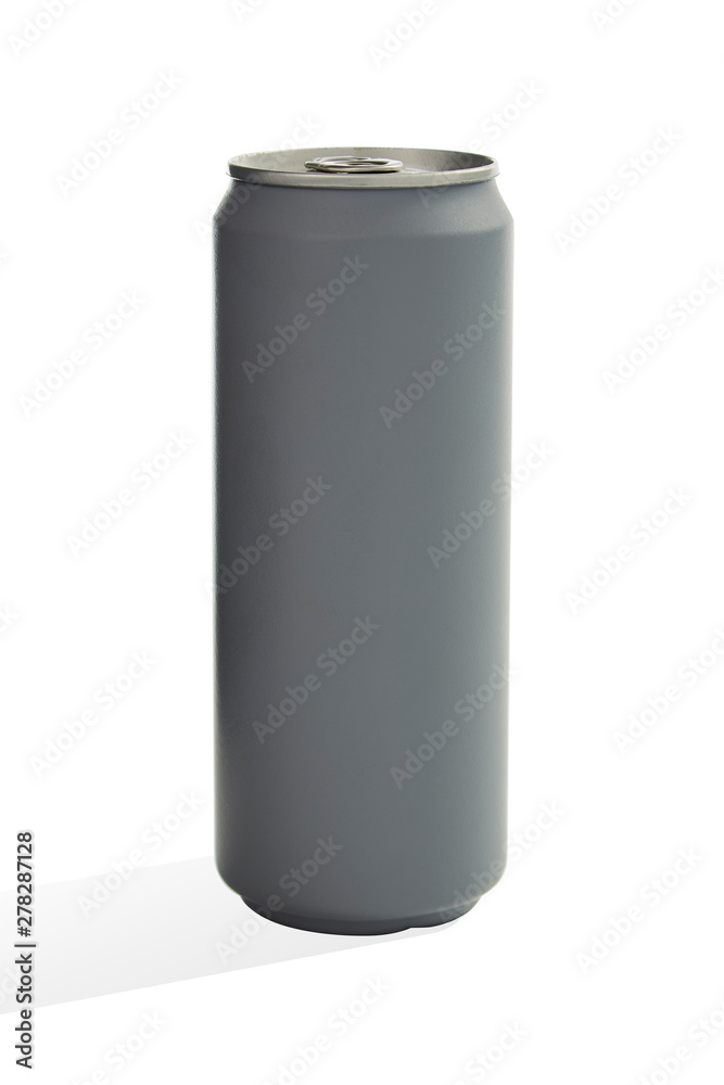 Aluminum can mockup isolated on wooden table Aluminum can mockup isolated on wooden table