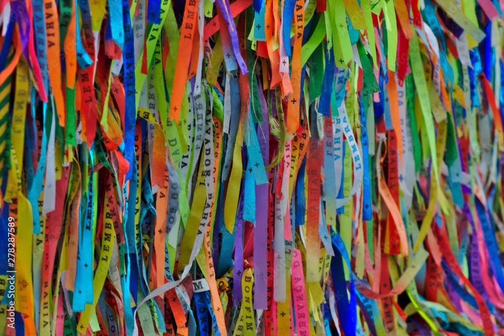 Colorful Senhor do Bonfim ribbons, Salvador, Bahia, Brazil