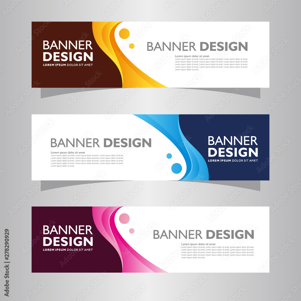 Vector Banner design concept. Modern background template layout business