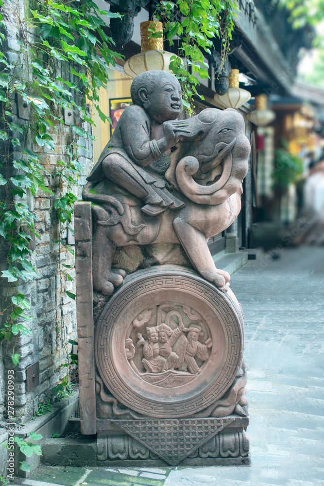 Stone carving symbolizing good luck in China Stone carving symbolizing good luck in China