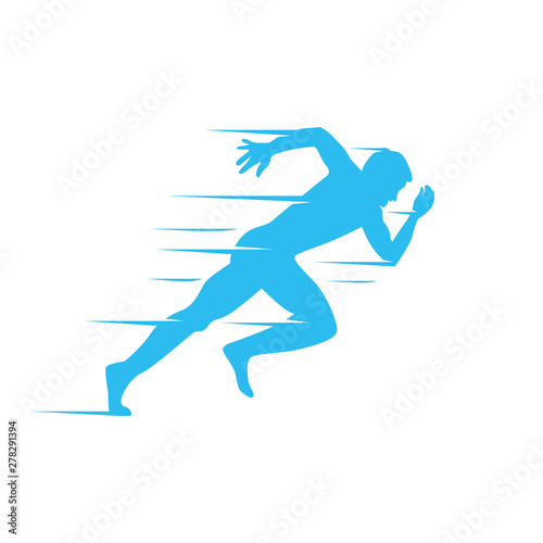 Silhouette people run vector. Run logo vector template. fast run athletic sport vector concept