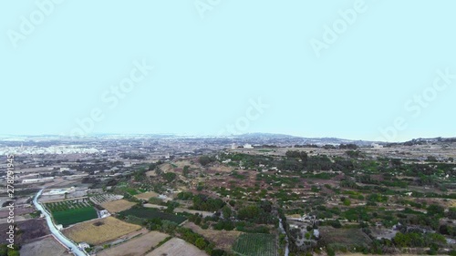 Aerial Drone view towards the Verdala Palace and the Buskette Fields, the summer residence of the President of Malta photo