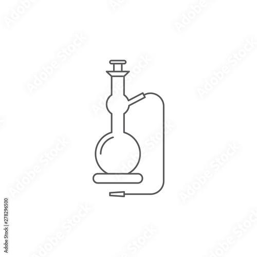 Shisha Pipe line vector icon, isolated on white background
