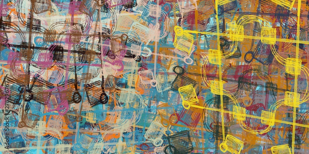 Fototapeta premium Painterly mix. Wall painting. Handmade background. Backdrop material. Color texture. Modern art. Wide brush. Abstract. Oil painting. Colorful pattern. 2d illustration. 