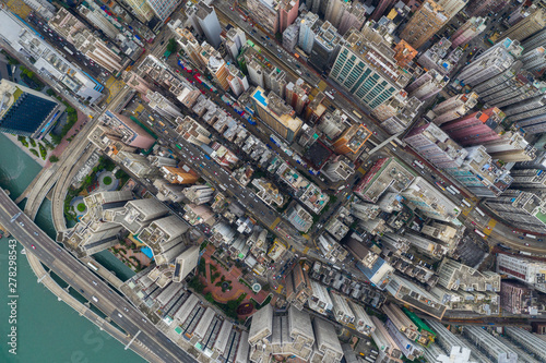 Top down view of Hong Kong apartment building photo