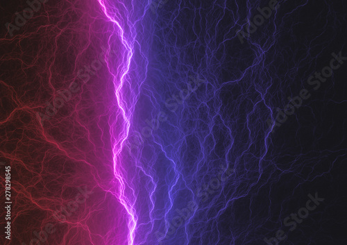 Dark blue and purple lightning, abstract electrical background © Martin Capek