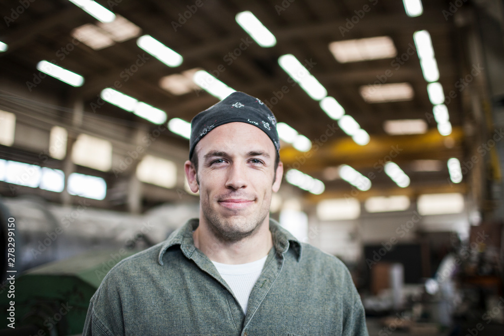 Portrait of a male factory worker Portrait of a male factory worker