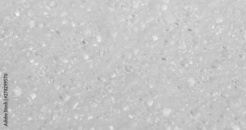 Pile of white sugar close up