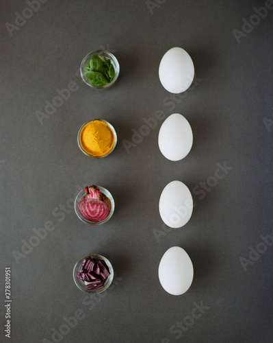 Eggs and colorful vegetables photo