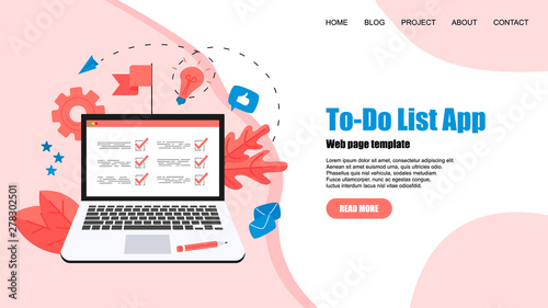 To-Do list apps. Task manager concepts. Online action plan concept. Business, time management	
