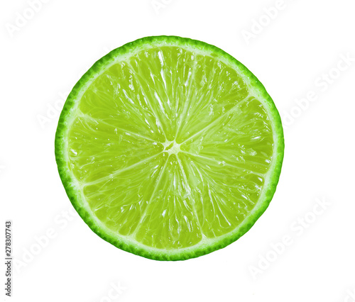 lime slice on isolated white background