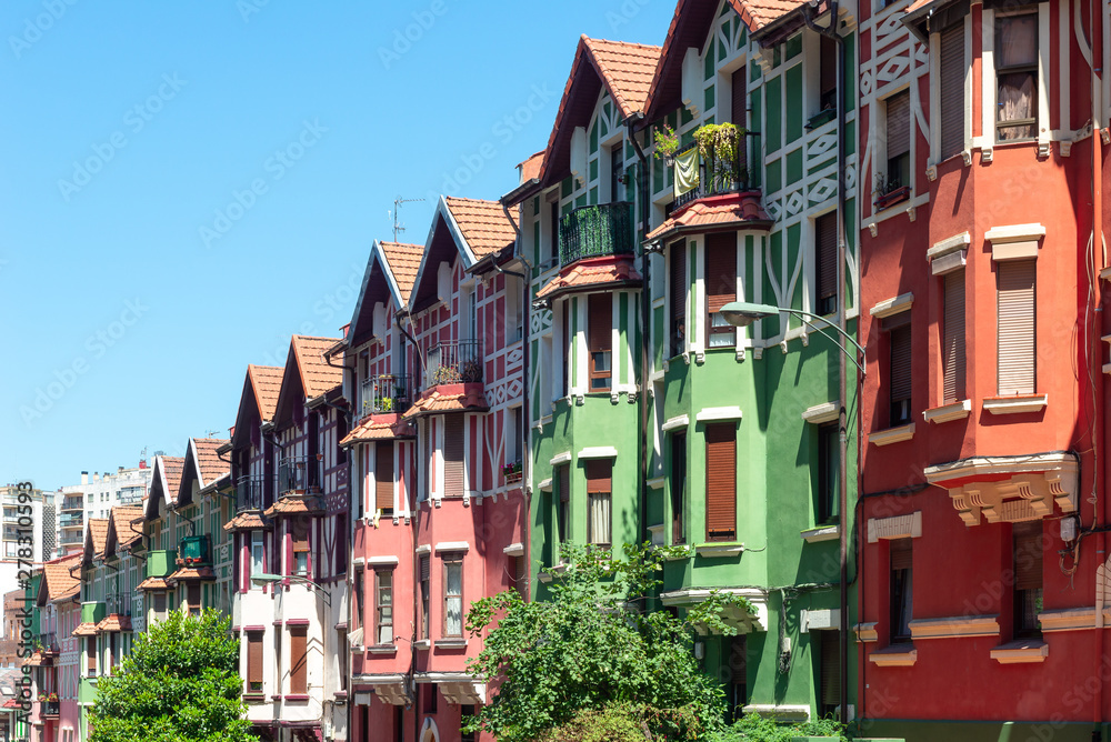 English style houses in Irala neighborhood, Bilbao, Spain