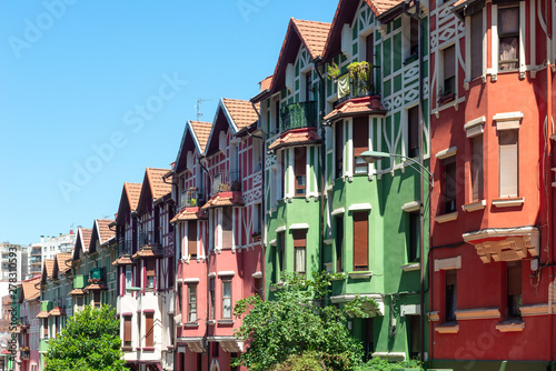 Obraz na płótnie English style houses in Irala neighborhood, Bilbao, Spain w salonie