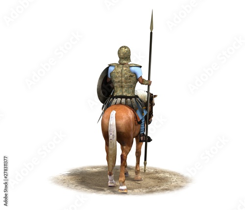 3d render, rider, warrior on horseback, illustration © vadim_fl