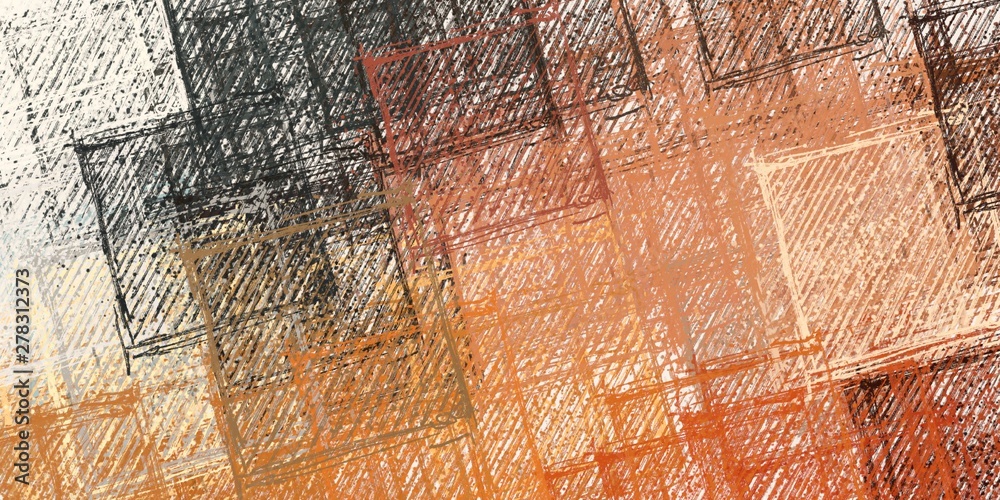 Naklejka premium Illustration painted. Rough sketch surface. 2d illustration. Texture backdrop painting. Creative chaos structure element.