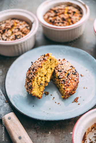 Food: Gujarati Handvo, indian Zuchini lentil bean bread photo