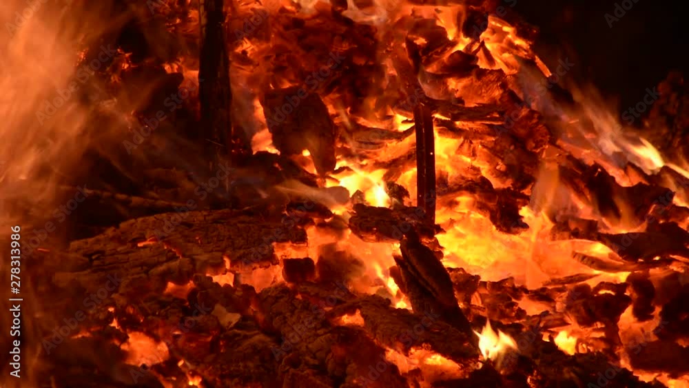 Up close view of a burning bonfire Up close view of a burning bonfire