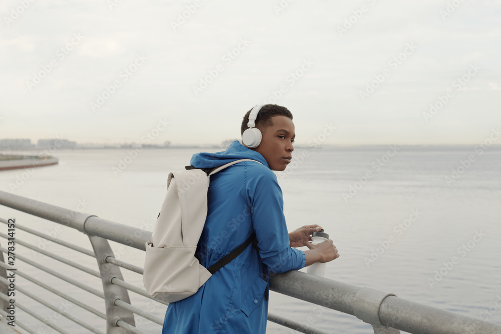 Thoughtful Black Woman On Bridge
