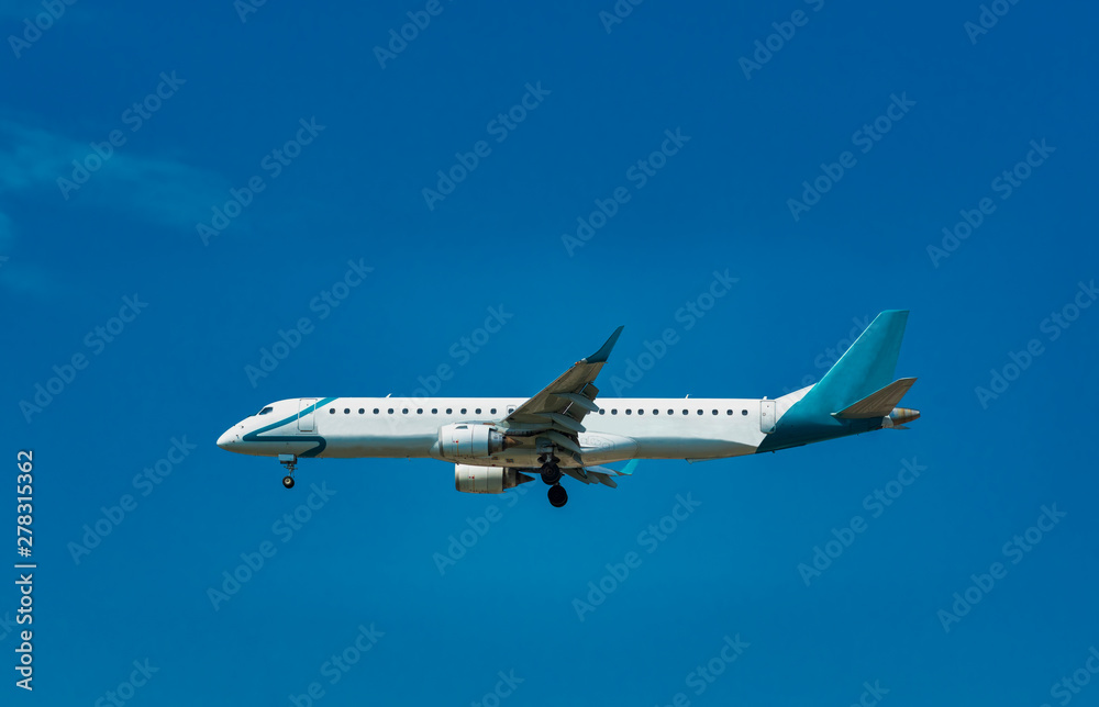 Obraz premium commercial airplane landing in a airport