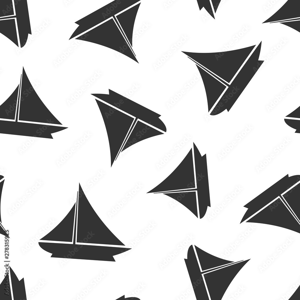 Ship cruise sign icon seamless pattern background. Cargo boat vector illustration on white isolated background. Vessel business concept. Ship cruise sign icon seamless pattern background. Cargo boat vector illustration on white isolated background. Vessel business concept.
