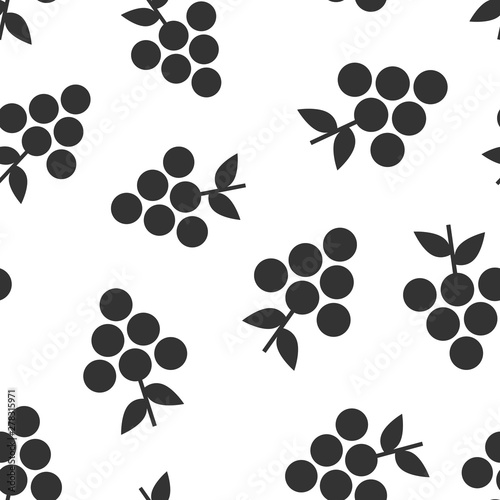 Grape fruits sign icon seamless pattern background. Grapevine vector illustration on white isolated background. Wine grapes business concept.
