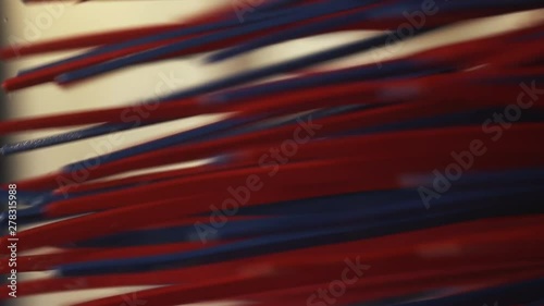 Spinning car wash bristles, close up