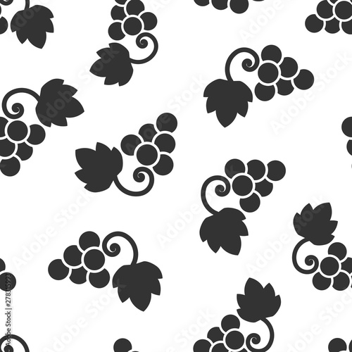 Grape fruits sign icon seamless pattern background. Grapevine vector illustration on white isolated background. Wine grapes business concept.
