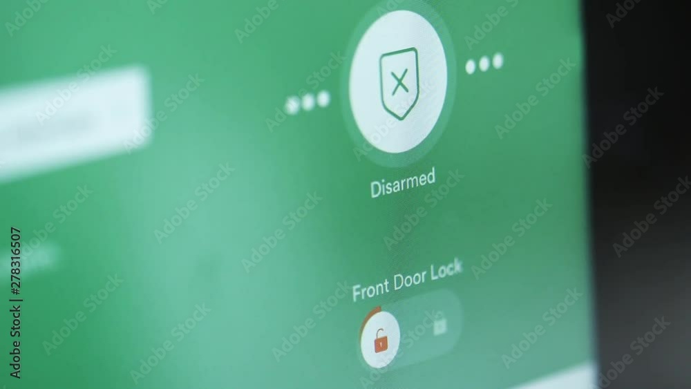 Person disarms electronic security system, close up Person disarms electronic security system, close up