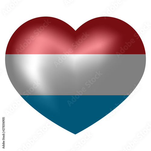 Flag of Luxembourg in heart shape. 3d vector illustration. Free Download Flag of Luxembourg in heart shape. 3d vector illustration. - GFXLoad