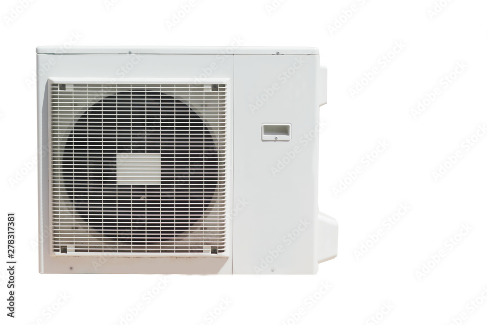 Fototapeta premium Air conditioner compressor outside unit isolate on white background.