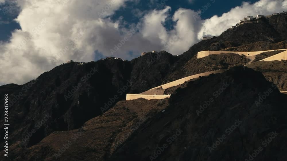 Looking up at long and winding road of Asir mountains, LOCKED OFF Looking up at long and winding road of Asir mountains, LOCKED OFF