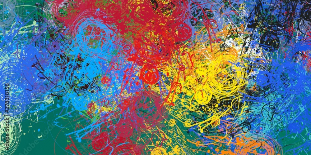 Canvas painting. Colorful background texture. 2d illustration. Texture backdrop. Creative chaos structure element.