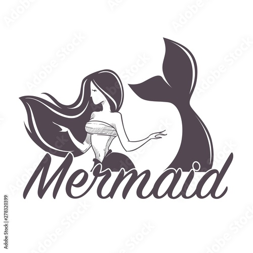 Mermaid swimming marine company siren isolated icon