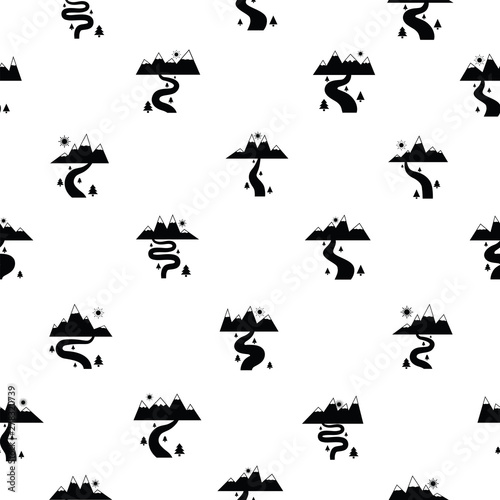 river seamless pattern background icon.