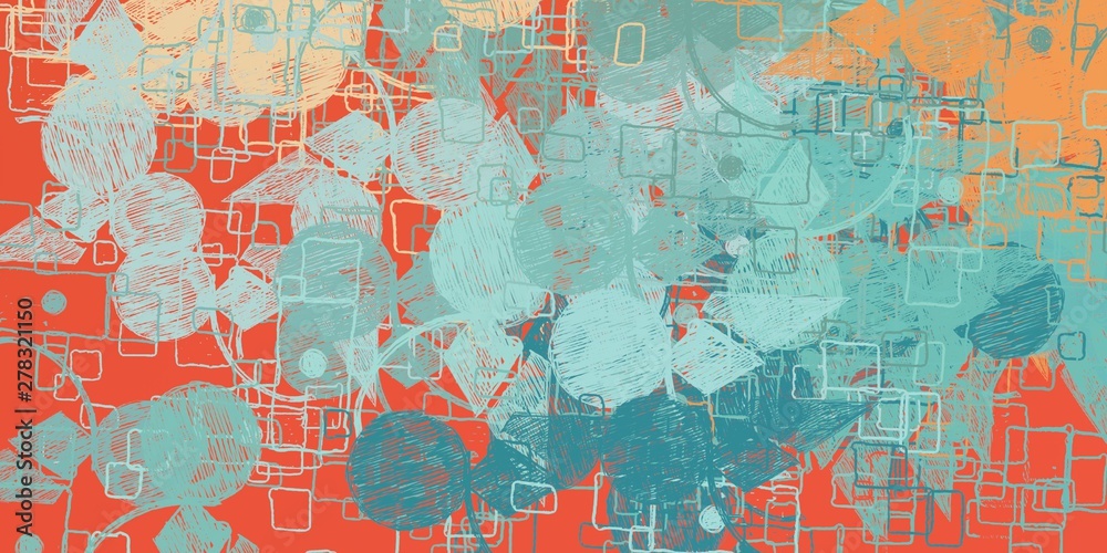 Fototapeta premium Handmade surreal abstract pattern. Modern artistic canvas. 2d illustration. Texture backdrop painting. Creative chaos structure element.