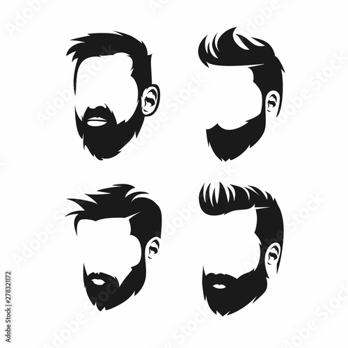 beard vector logo design