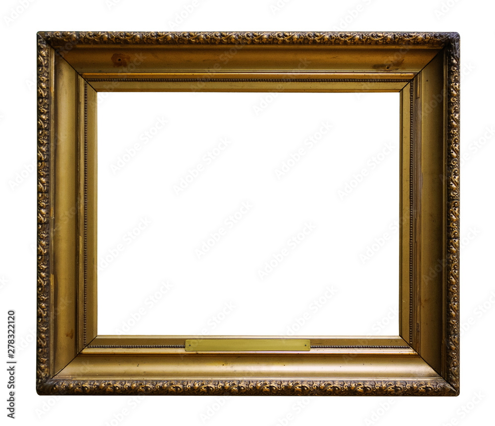 Picture wooden ornate frame for design on white isolated background Picture wooden ornate frame for design on white isolated background