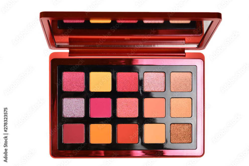 Eye shadow palette isolated on white background. Copy space. Eye shadow palette isolated on white background. Copy space.
