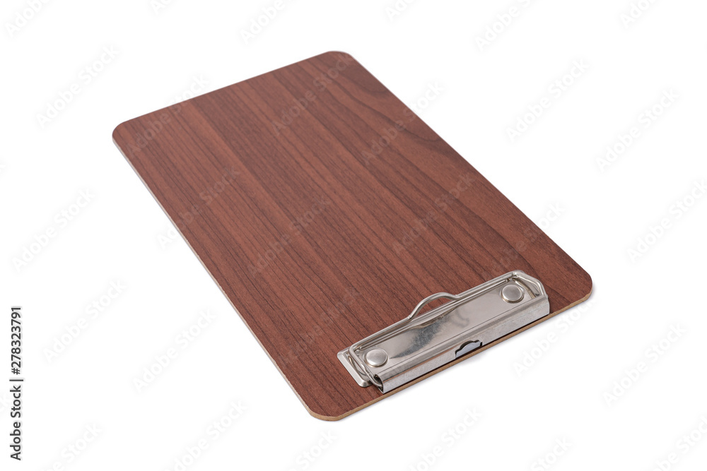 Wooden blank clipboard isolated
