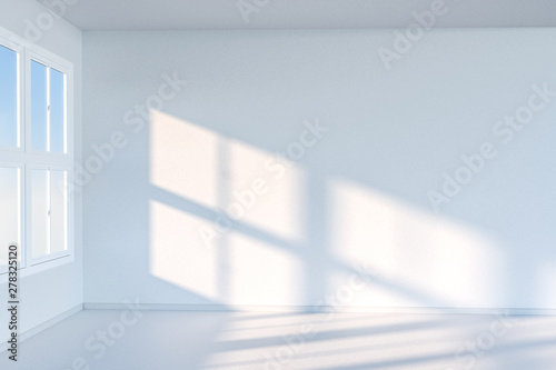 Fototapeta Naklejka Na Ścianę i Meble -  The cleaning house and the sunshine from the window, 3d rendering.
