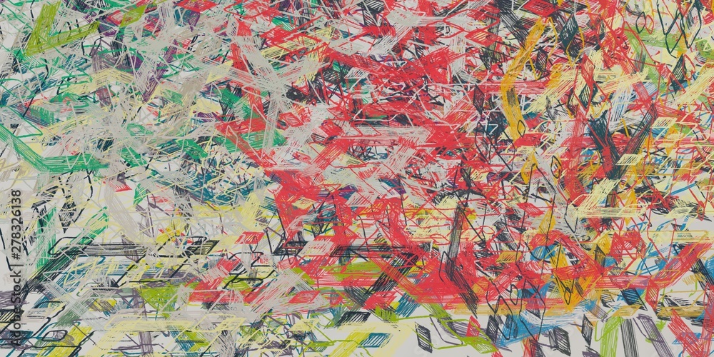 Fototapeta premium Canvas painting. Colorful background texture. 2d illustration. Texture backdrop. Creative chaos structure element.