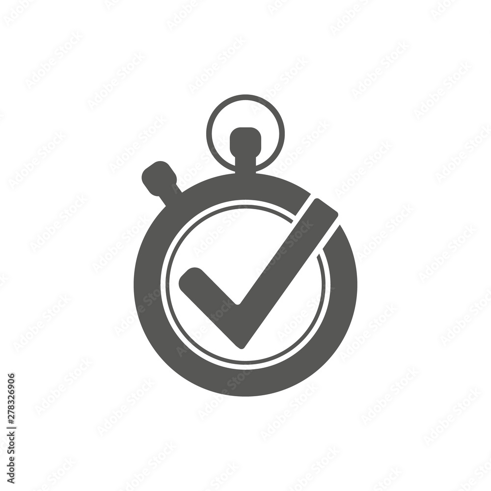 Stopwatch vector icon isolated on white background. Time timer vector icon.