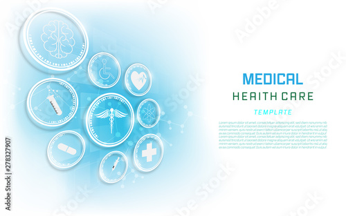 Template Banner health care icon pattern medical innovation concept background design. vector eps10