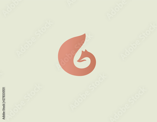 Creative Abstract orange logo icon fox tail for company