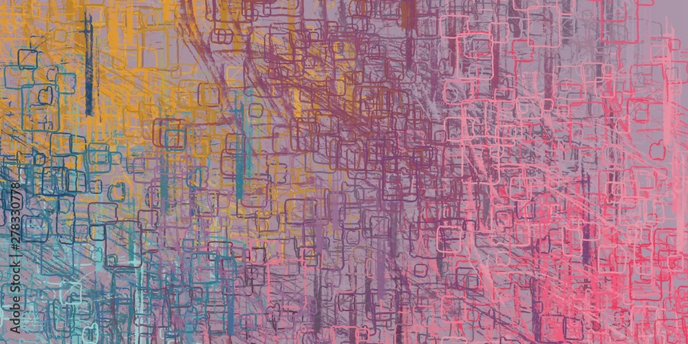 Fototapeta premium Crazy sketch random pattern. Creative chaos and variety structure. Modern art drawing painting. 2d illustration. Digital texture wallpaper. Artistic sketch draw backdrop material.