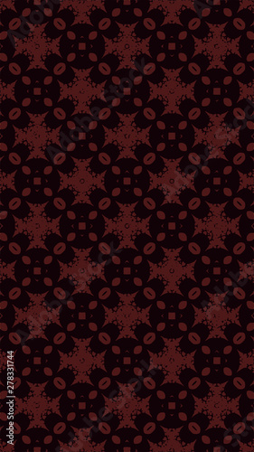 Ornate geometric pattern and two-tone abstract background